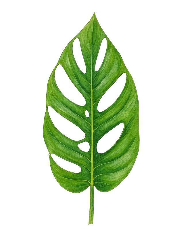 Botanical plate of Monstera adansonii